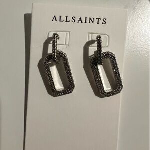 Allsaints Dara Pace Link Earrings, Silver